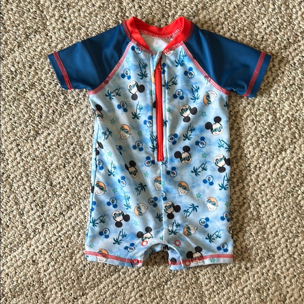 Disney Baby 3-6m Mickey Mouse Rashguard Bathing Suit